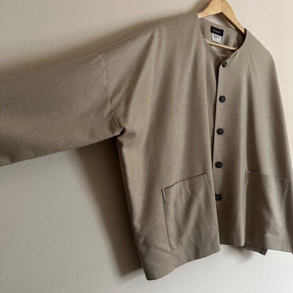 Eskander Wool Cashmere Boxy Jacket Womens Size 6/8 Lagenlook Old Money Luxe Mod - Picture 2 of 14